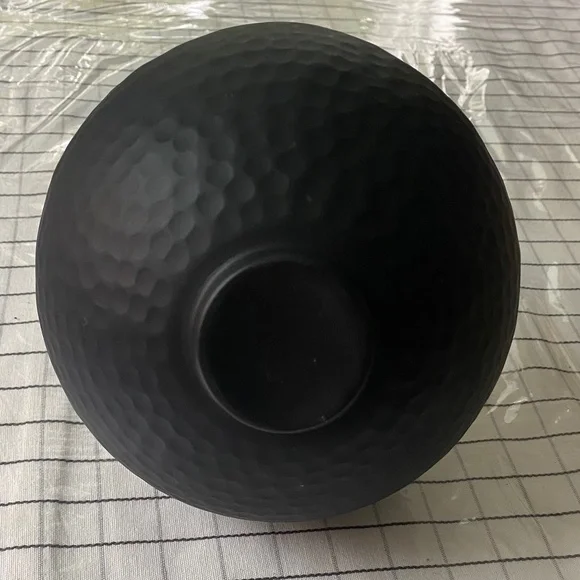 Black Hammered Vase with Gold Interior - Picture 7 of 9